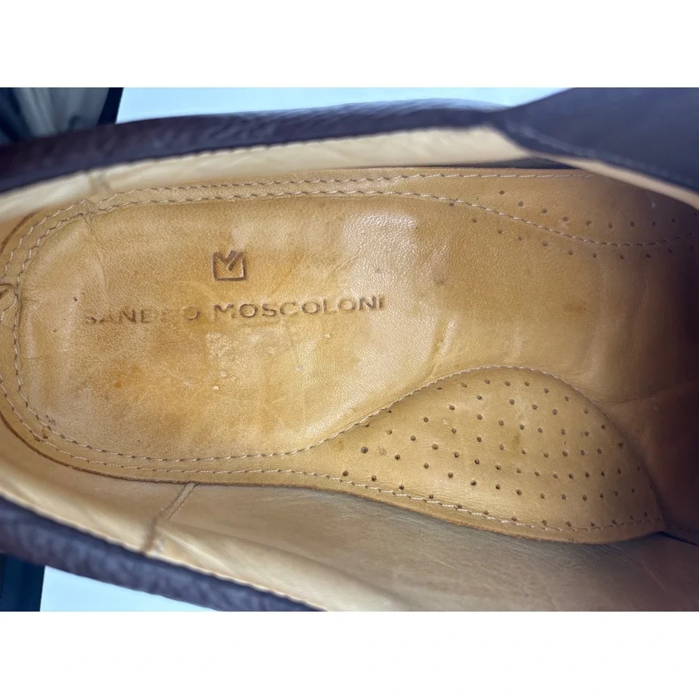 Sandro Moscoloni Men's Brown Leather Cap-Toe Derby Shoes Size 14 Made in Brazil